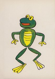 Uno de los locos de Walter Trier (litografía en color)