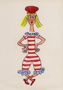 Uno de los locos de Walter Trier (litografía en color) de Walter Trier