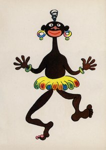 Uno de los locos de Walter Trier (litografía en color)