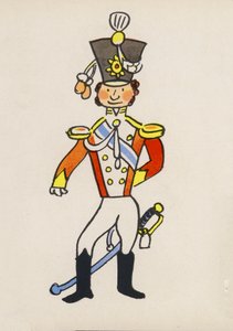 Uno de los locos de Walter Trier (litografía en color) de Walter Trier