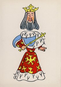 Uno de los locos de Walter Trier (litografía en color)