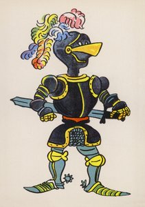 Uno de los locos de Walter Trier (litografía en color)