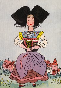Los locos trajes de Walter Trier: Alsacia, Francia (litografía en color)