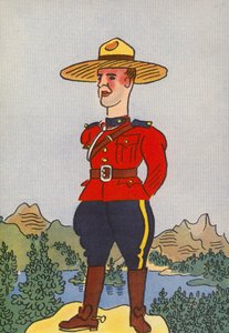 Los locos disfraces de Walter Trier: Canadá (litografía en color)
