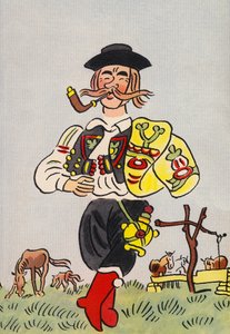 Los locos disfraces de Walter Trier: Hungría (litografía en color)