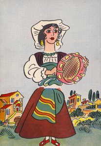 Los locos trajes de Walter Trier: Italia (litografía en color) de Walter Trier