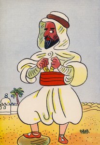 Los locos disfraces de Walter Trier: Norte de África (litografía en color)