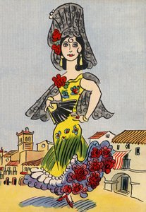 Los locos disfraces de Walter Trier: España (litografía en color)