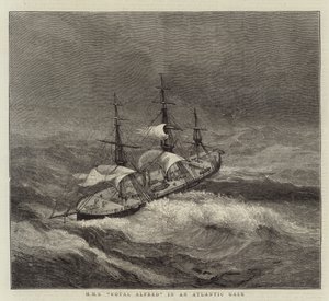 HMS Royal Alfred en una Tormenta Atlántica de Walter William May