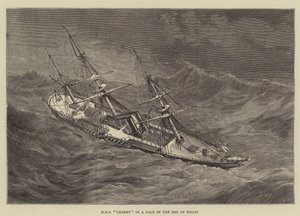 HMS Urgent en una tormenta en la Bahía de Vizcaya