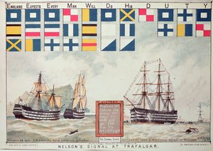 La señal de Nelson en Trafalgar en 1805, de 