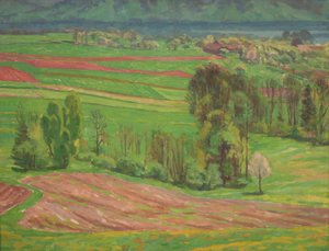 Paisaje de Attersee en primavera de Walther Gamerith