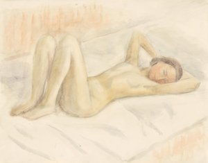 Desnudo femenino recostado de Walther Gamerith