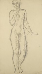 Desnudo femenino de pie de Walther Gamerith