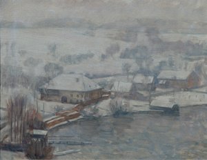 Paisaje invernal en el Attersee