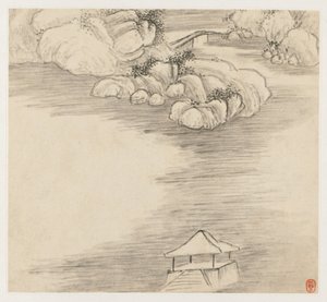 Álbum de paisajes: Hoja 3, 1677 de Wang Gai