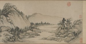 Vivienda en las montañas Fuchun después de Huang Gongwang, dinastía Qing, 1672 de Wang Hui