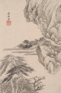 Paisaje al estilo de varios maestros antiguos: paisaje según Wang Meng (1308