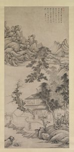 Erudito Elevado entre Ríos y Montañas, al estilo de Juran, finales del siglo XVII de Wang Jian