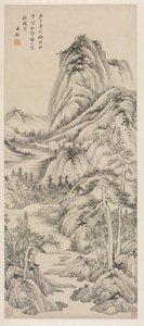 Sombra de pinos en un valle nublado, 1660 de Wang Jian