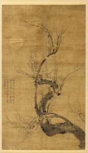 Un ciruelo bajo la luz de la luna, 1300s de Wang Mian