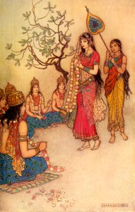 Damayanti eligiendo un esposo de Warwick Goble