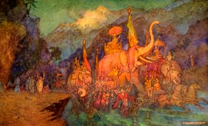 El Retorno de los Héroes Caídos en Batalla de Warwick Goble