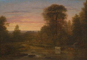 Un paisaje después del atardecer, c.1819 de Washington Allston