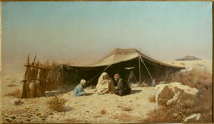 Árabe en el desierto leyendo el Corán de Wassili W. Werestschagin
