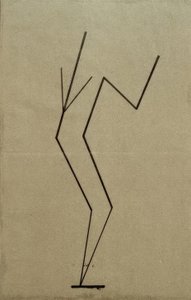 Dibujo analítico basado en fotos de la bailarina Palucca, estructura paralela desde un punto inferior de Wassily Kandinsky