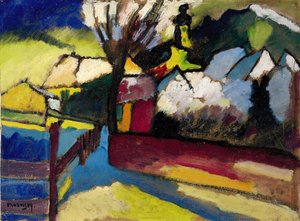 Paisaje otoñal con un árbol, 1910 de Wassily Kandinsky