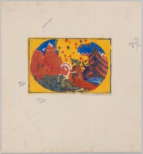 Berge (Probedruck für Kandinskys Buch Klänge, S. 63) de Wassily Kandinsky
