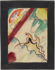 Borrador para la portada del almanaque "Der Blaue Reiter" de Wassily Kandinsky