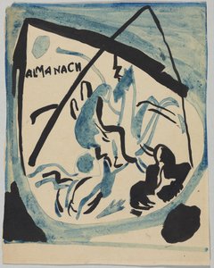 Borrador para la portada del almanaque "Der Blaue Reiter" de Wassily Kandinsky
