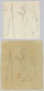 Kandinsky y Münter frente al caballete de Wassily Kandinsky