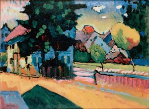 Paisaje con una casa verde, 1908 de Wassily Kandinsky