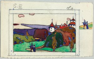 Paisaje con una pareja en traje medieval, verso: fragmento de un caballero con armadura