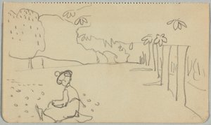 Münter malend en St. Cloud de Wassily Kandinsky