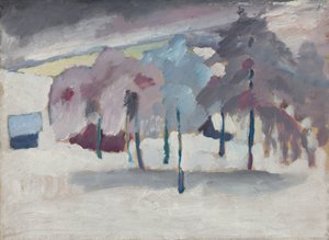 Murnau - árboles en la nieve de Wassily Kandinsky
