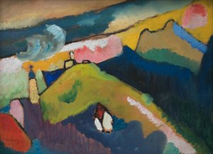 Murnau – Paisaje montañoso con iglesia de Wassily Kandinsky