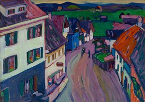 Murnau - vista desde la ventana del Griesbräu de Wassily Kandinsky