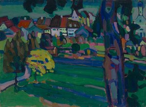 Murnau - Estudio para "Paisaje con tronco de árbol" de Wassily Kandinsky