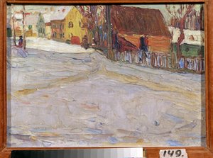 Paisaje urbano (Paisaje de la Ciudad). Pintura de Vassily Kandinsky (o Wassily Kandinsky o Kandinskyj de Wassily Kandinsky