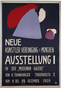 Cartel de la primera exposición de la Neue Künstlervereinigung Munich