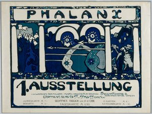 Cartel de la primera exposición de la Falange de Wassily Kandinsky