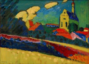 Estudio para Murnau – Paisaje con iglesia de Wassily Kandinsky