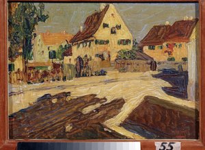 Una calle a la luz del sol. Pintura de Wassily Kandinsky (o Wassily Kandinski o Kandinskij de Wassily Kandinsky
