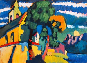 Iglesia del pueblo en Riegsee de Wassily Kandinsky