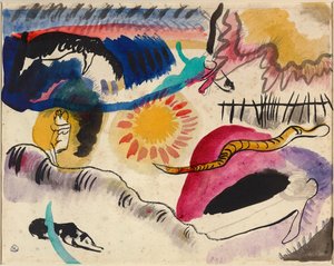 Acuarela No. 3 Jardín del amor, 1911-1912 de Wassily Kandinsky