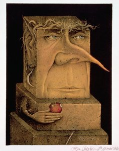 Adam (lápiz y lápiz de color sobre papel) (pareja de 155035) de Wayne Anderson